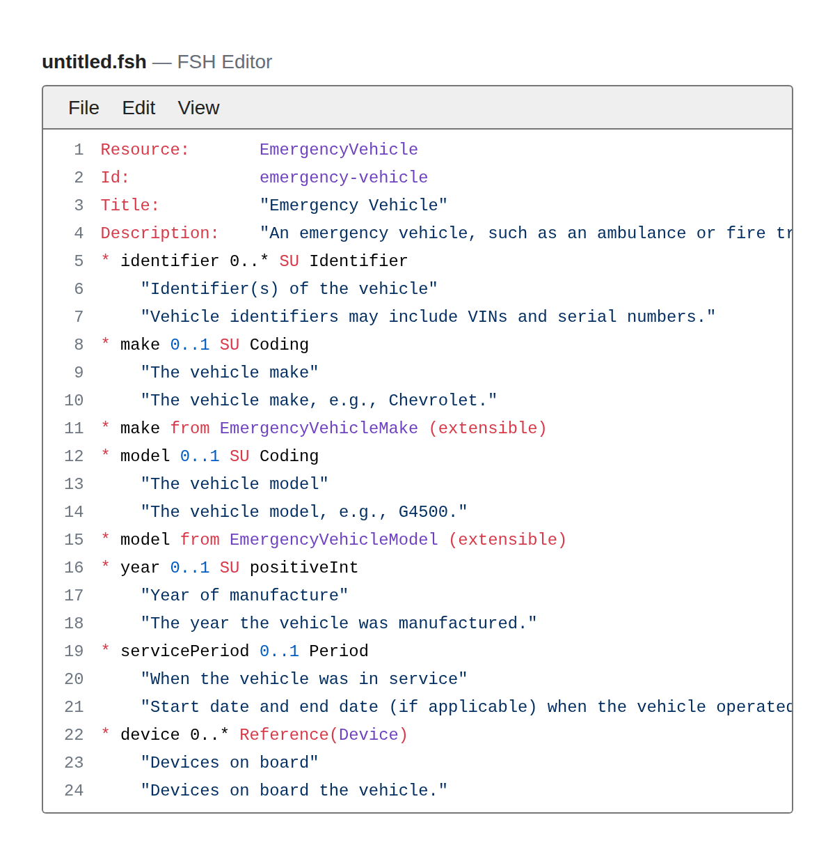 FSH Editor