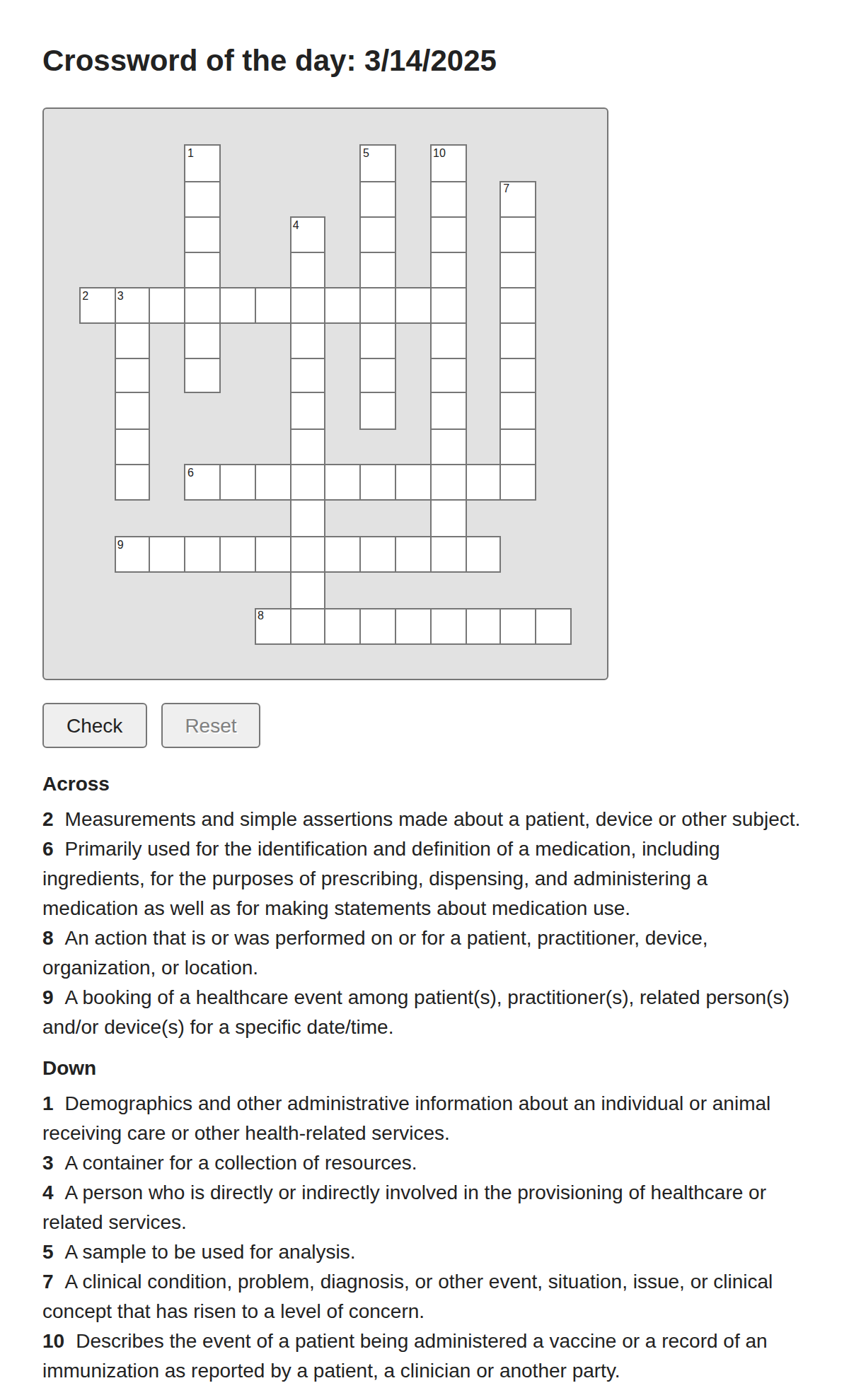 FHIR Crossword