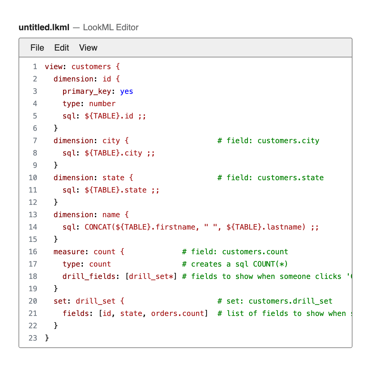 LookML Editor