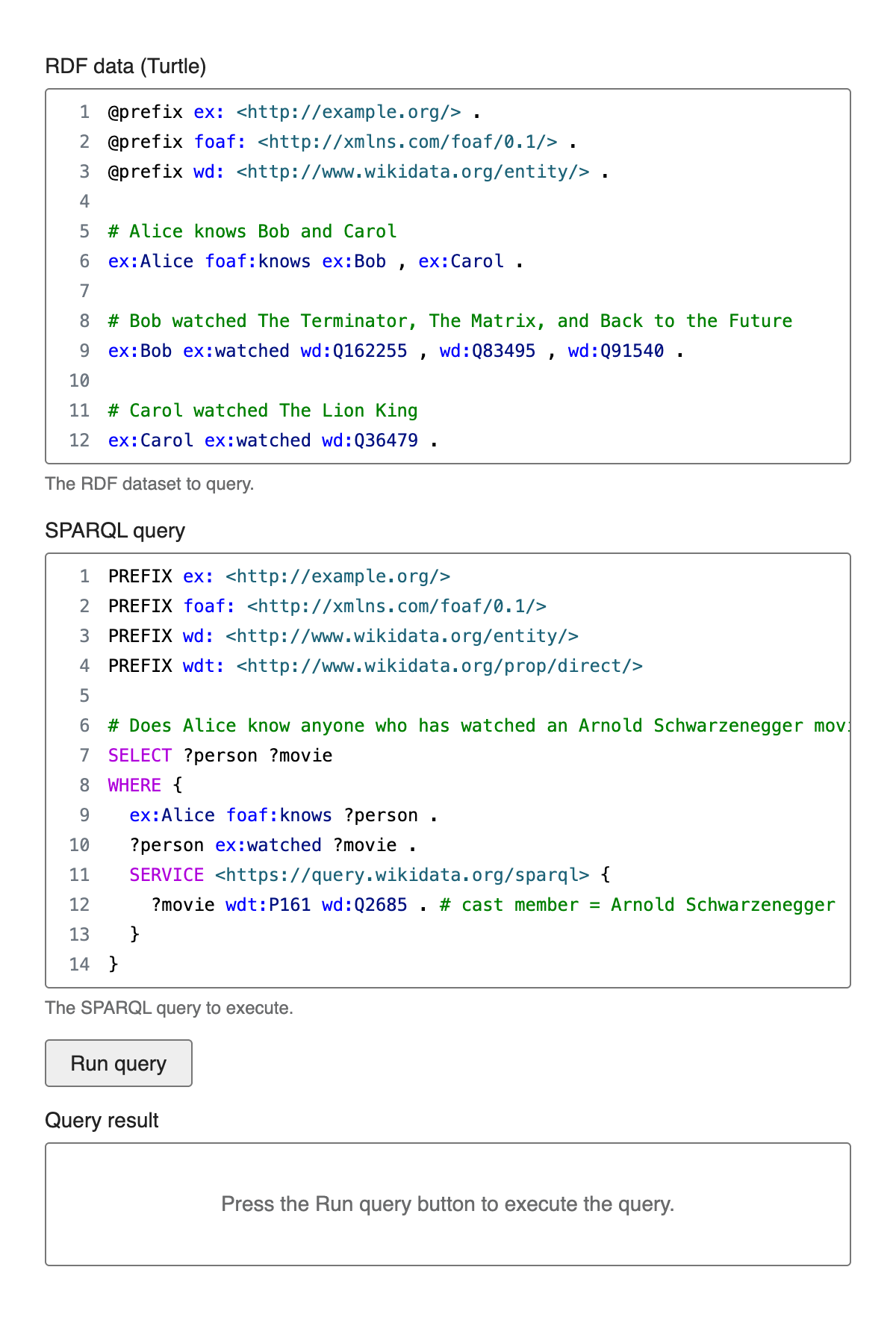 SPARQL Playground (RDF Playground)