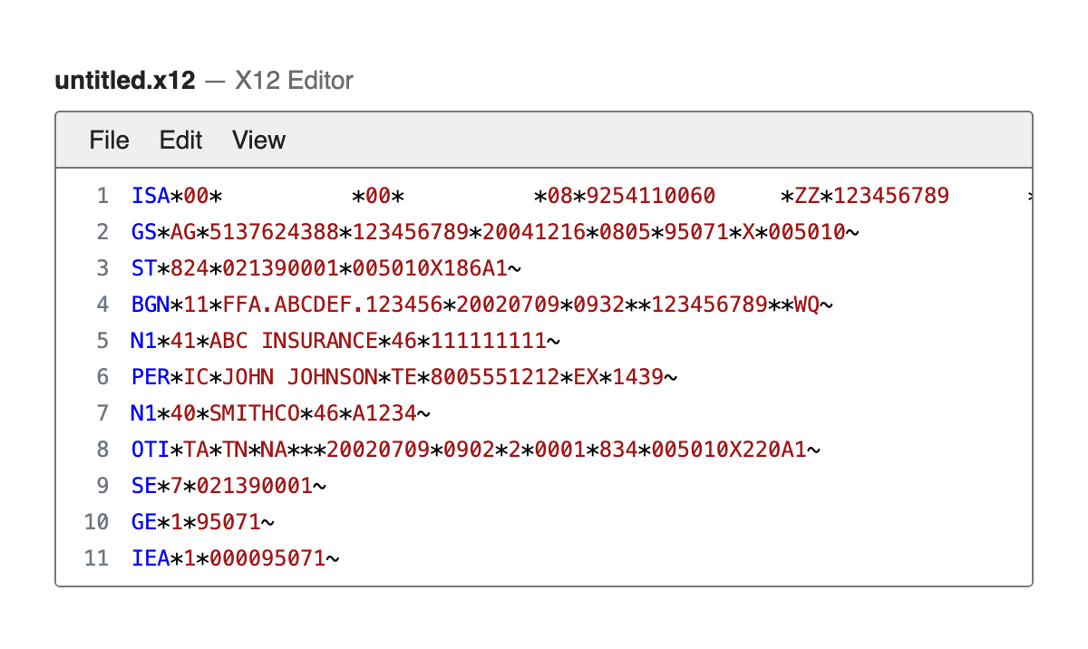 X12 Editor
