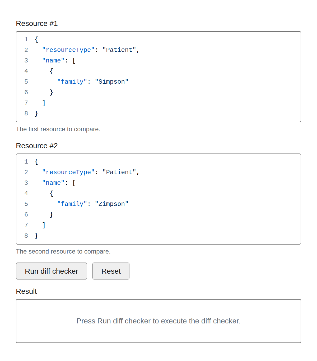FHIR Diff Tool (FHIR Diff Checker)