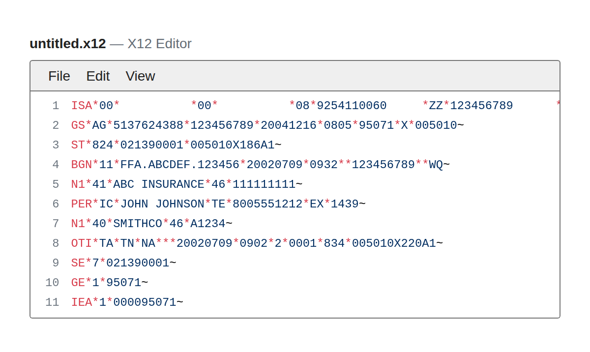 X12 Editor
